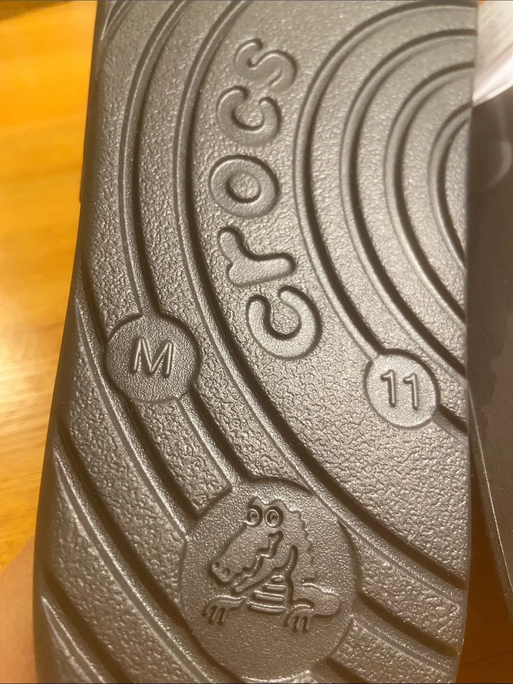 CROCS Black Slide Sandals with Embossed Logo